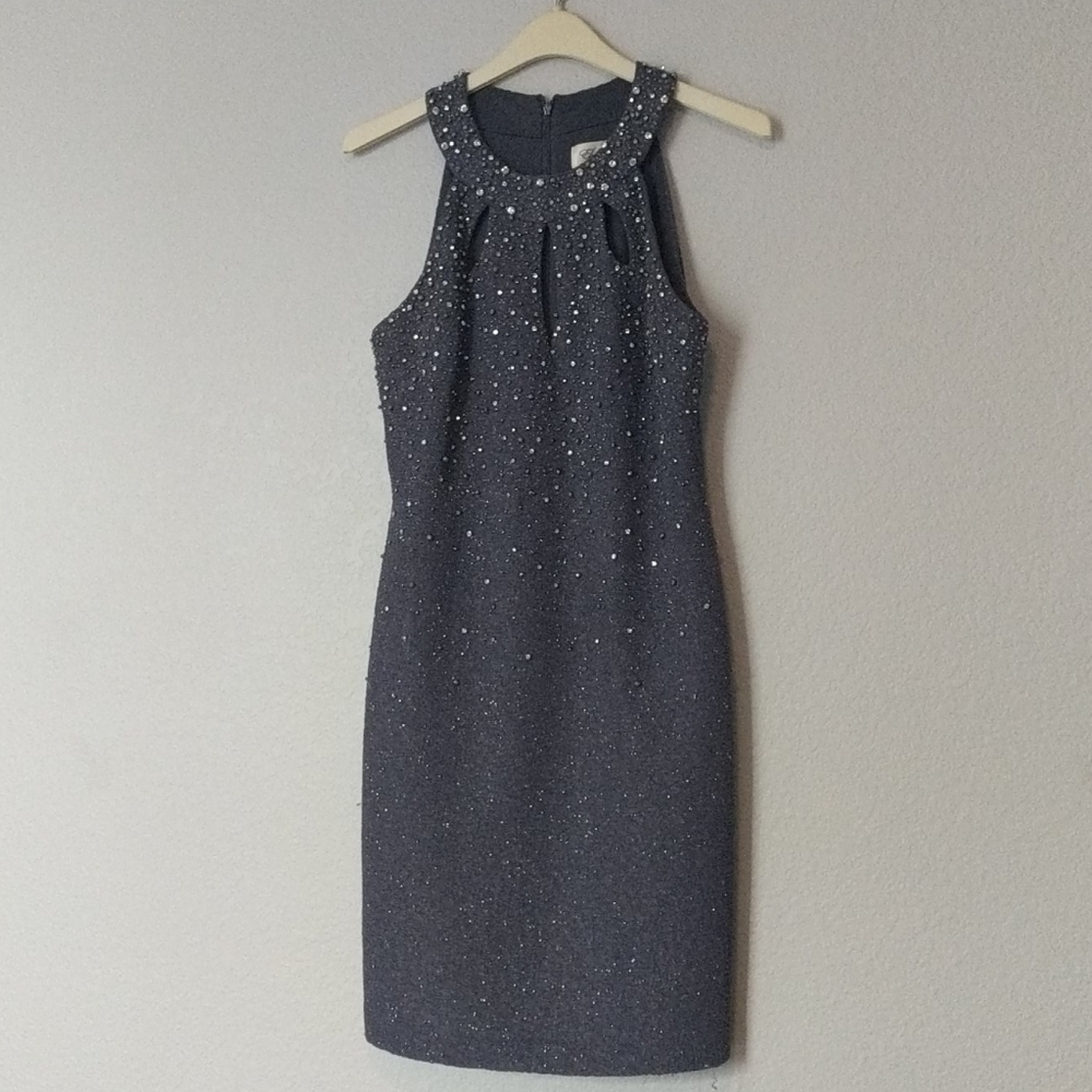Cocktail/formal grey embellished dress